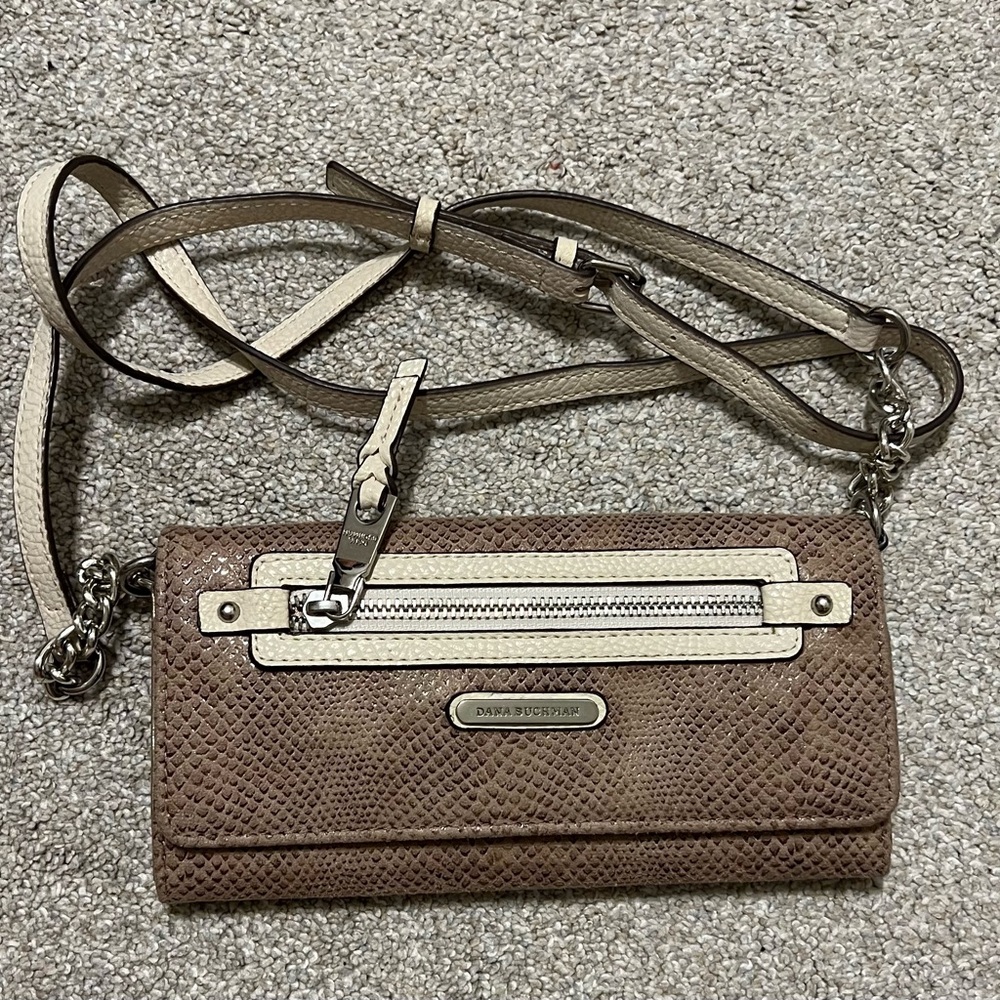 Dana Buchman Brown and Cream Crossbody Bag